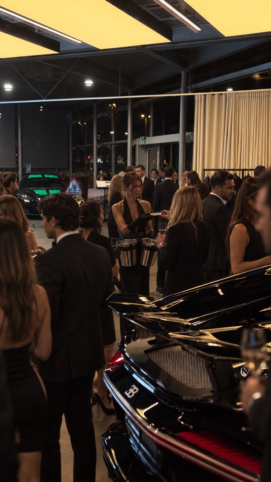 Oyster Society host serving guests at an event